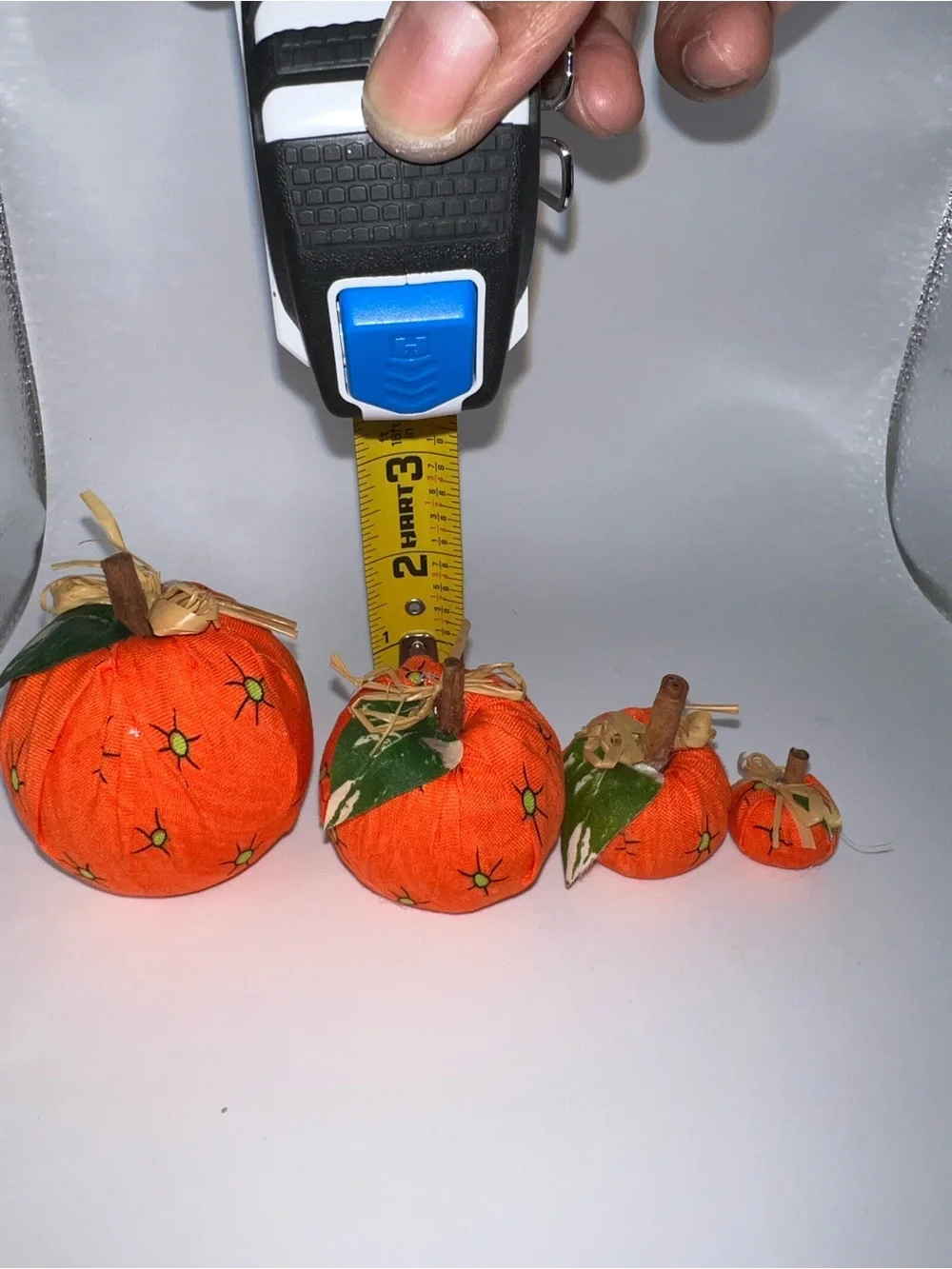 Set of 4 fabric pumpkins